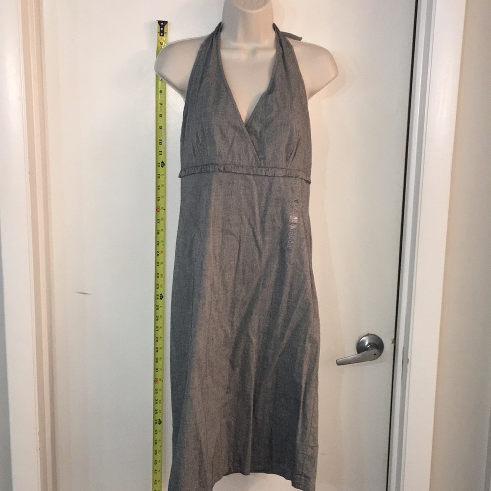 Charcoal halter tie neck dress